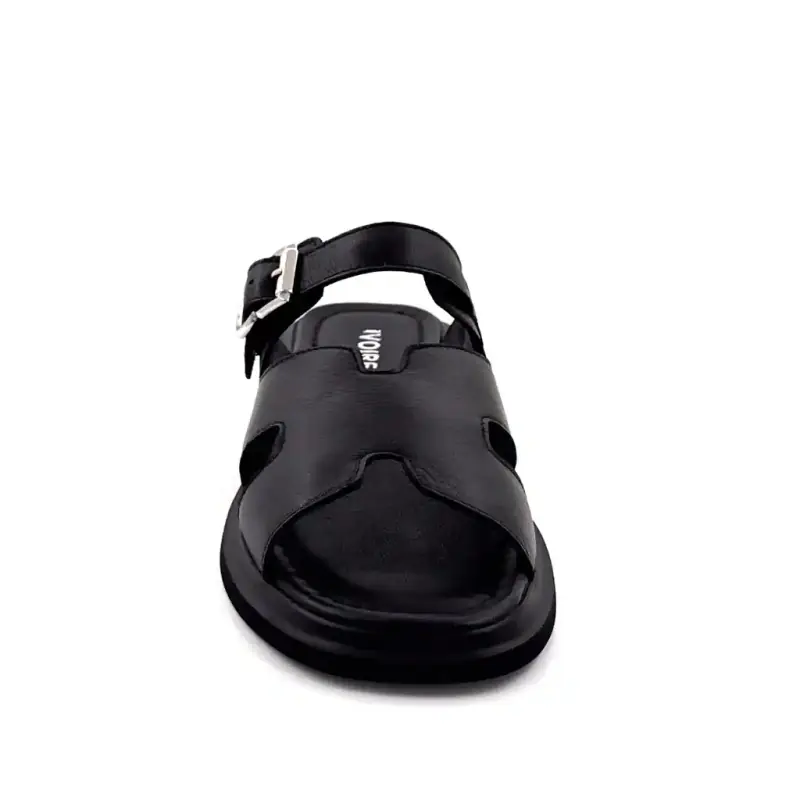 Ivoire Mules 581333 Black Leather Ivoire Chaussures