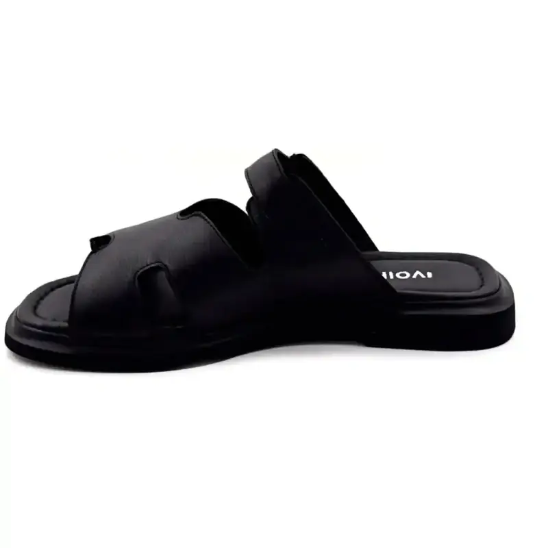 Ivoire Mules 581333 Black Leather Ivoire Chaussures