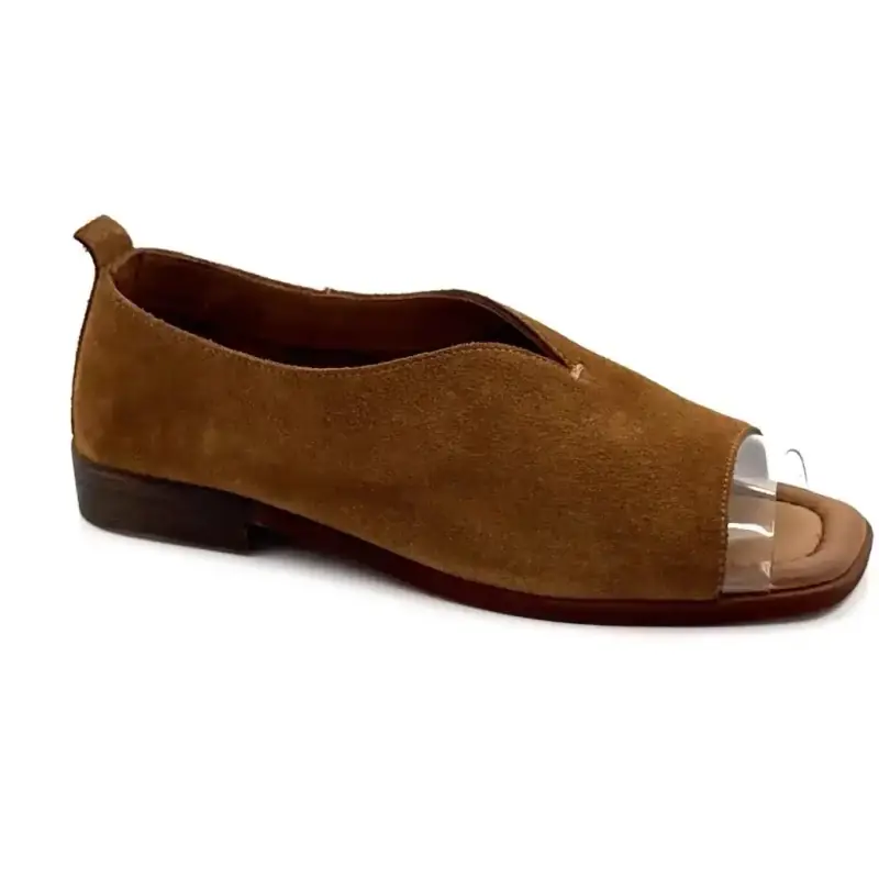 Ballerines ouverte à l'avant Ivoire 2501 Daim Marron Ivoire Chaussures