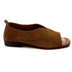 Ballerinaskor med öppen tå Ivoire 2501 Brun Mocka %price%