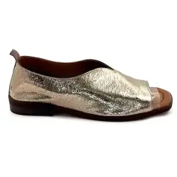 Ivoire ballerinasko med åben tå 2501 Metallisk guld læder %price%