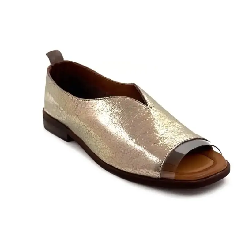 Ivoire open-toe ballerina flats 2501 Metallic Gold Leather Ivoire Chaussures