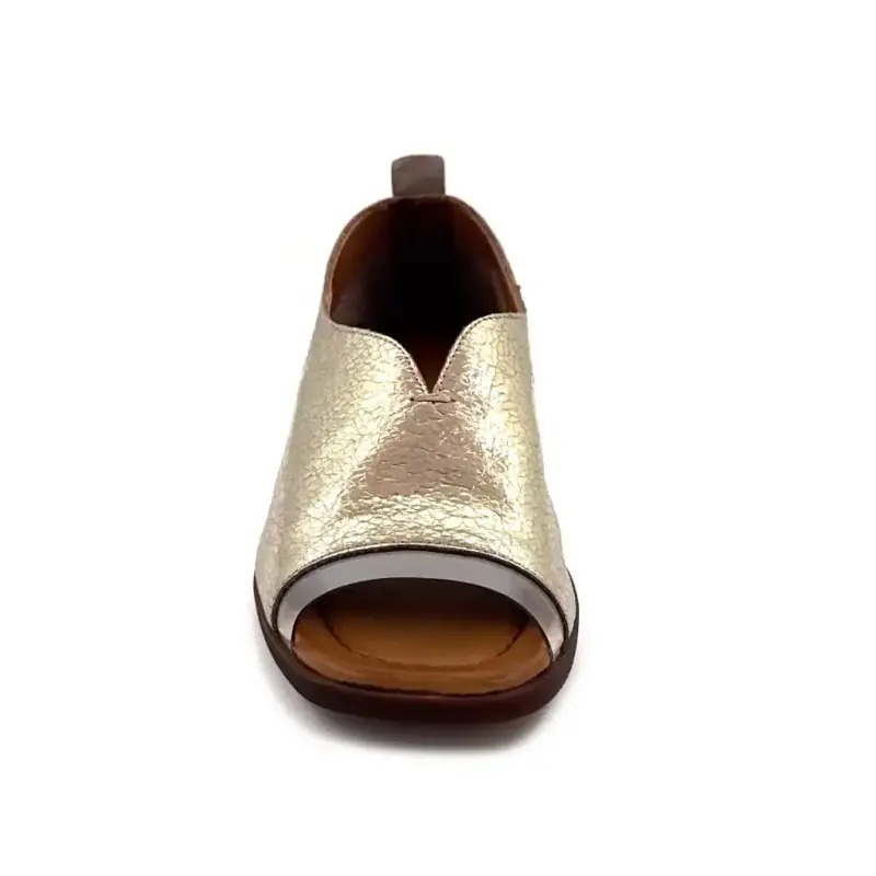 Ivoire open-toe ballerina flats 2501 Metallic Gold Leather Ivoire Chaussures