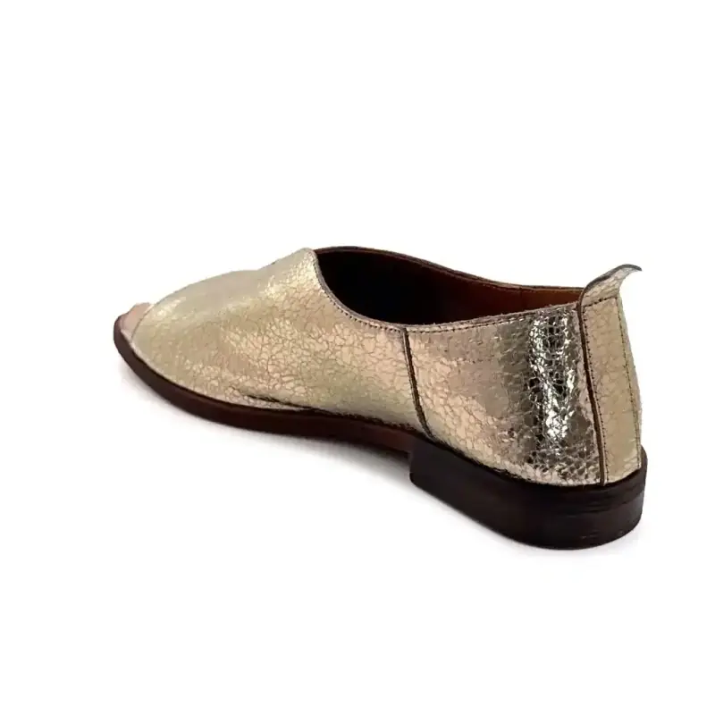 Ivoire open-toe ballerina flats 2501 Metallic Gold Leather Ivoire Chaussures