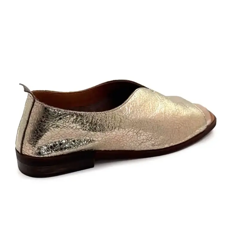 Ivoire open-toe ballerina flats 2501 Metallic Gold Leather Ivoire Chaussures