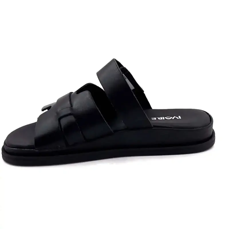 Saboți Ivoire 145 6531 din piele neagră Ivoire Chaussures