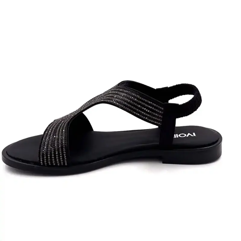 Sandales Ivoire 251 6566 Noir & Strass Ivoire Chaussures