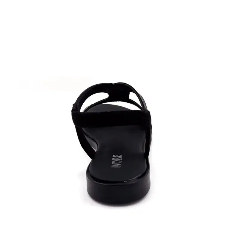 Ivoire Sandals 251 6566 Black & Rhinestones Ivoire Chaussures