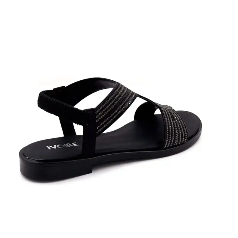 Ivoire sandalen 251 6566 Zwart & Strass-steentjes Ivoire Chaussures