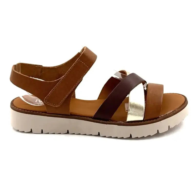 Sandales Ivoire 747 6895 Cuir Camel Marron & Or 109,00&nbsp;€