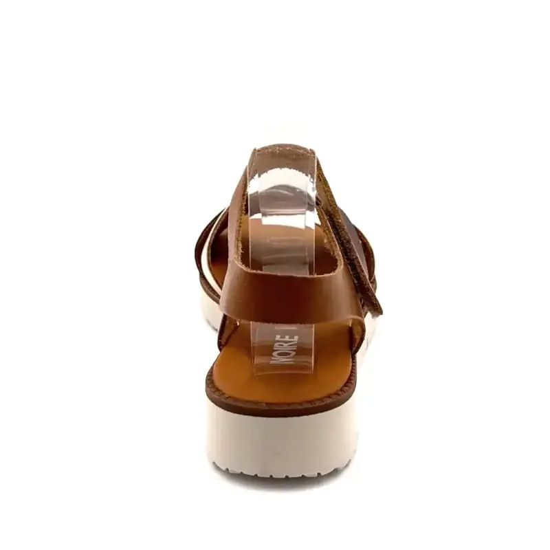 Ivoire 747 6895 Kamelbrun og gullfarget skinn Ivoire Chaussures