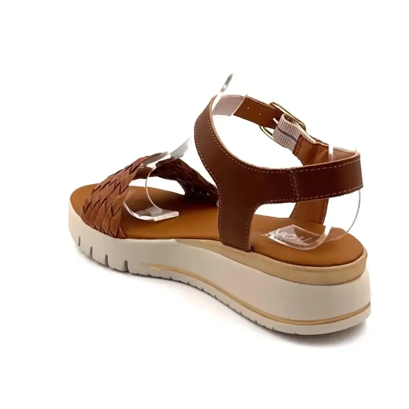 Ivoire Plateau-Sandalen 743 5000 Kamelfarbenes geflochtenes Leder Ivoire Chaussures
