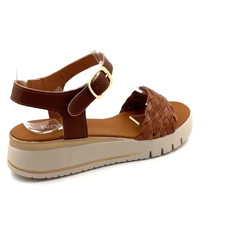Ivoire platåsandaler 743 5000 Kamelfärgade flätade läder Ivoire Chaussures