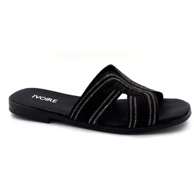 Ivoire Mules 558 6863 Μαύρο & Στρας Ivoire Chaussures