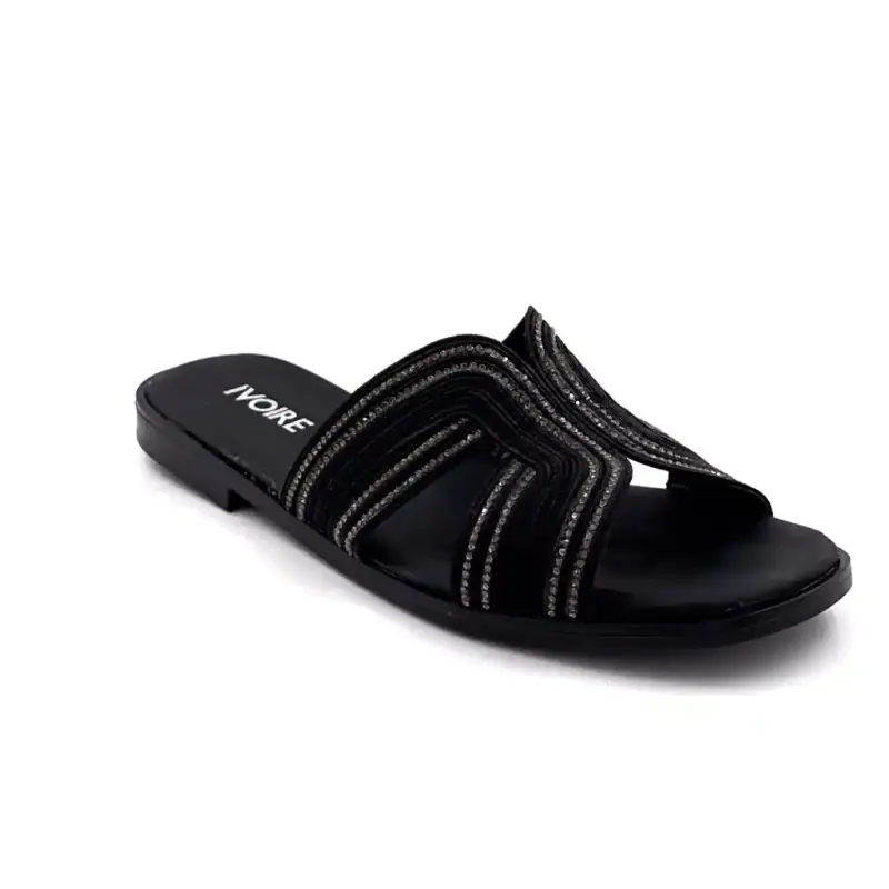 Ivoire mules 558 6863 Sort & Rhinsten Ivoire Chaussures