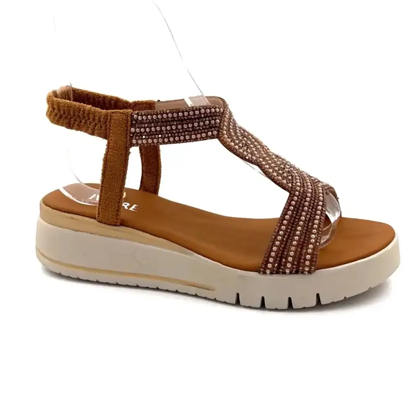 Sandalias de plataforma Ivoire 751 6914 Bronce y diamantes de imitación Ivoire Chaussures