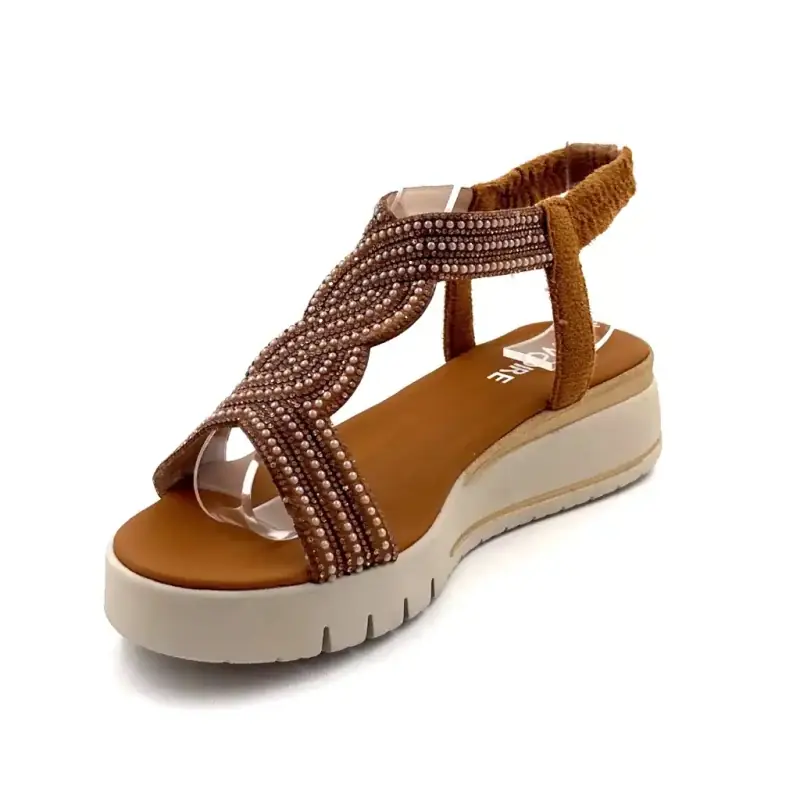 Sandálias plataforma Ivoire 751 6914 Bronze e strass Ivoire Chaussures