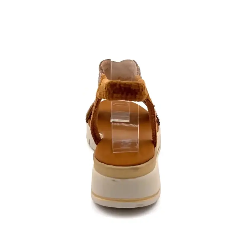 Sandały na platformie Ivoire 751 6914 Brązowe i z kryształkami Ivoire Chaussures