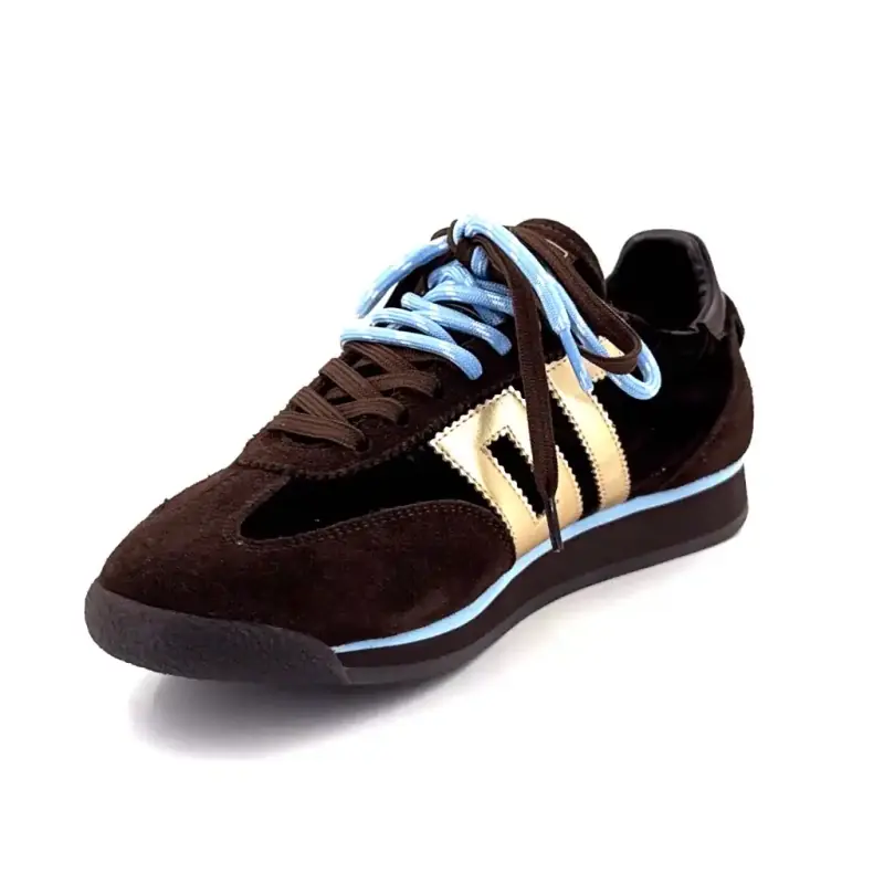 Zapatillas Back 70 Rocket de ante marrón y azul Ivoire Chaussures