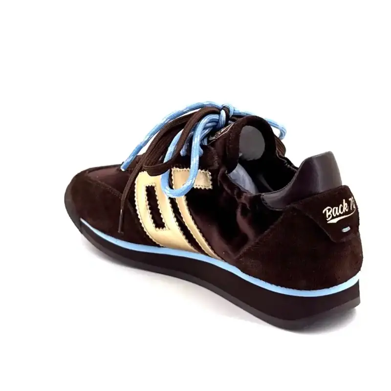 Tênis Back 70 Rocket Suede Marrom e Azul Ivoire Chaussures