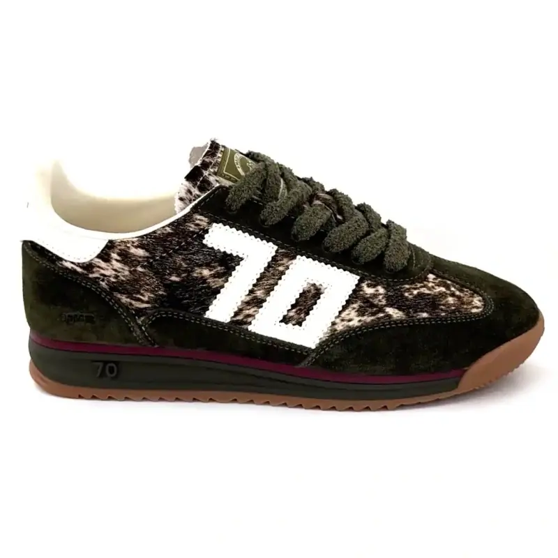 Baskets Back70 Jogger Fw 26 Daim & Poulin Kaki Beige & Cow