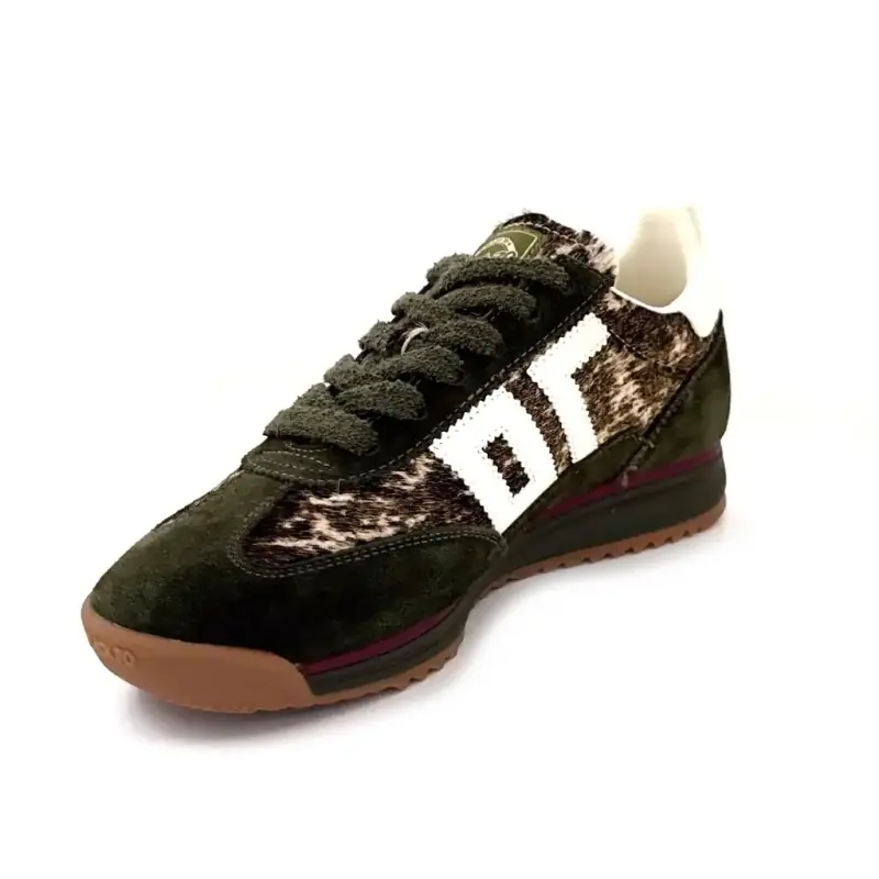 Baskets Back70 Jogger Fw 26 Daim & Poulin Kaki Beige & Cow Ivoire Chaussures