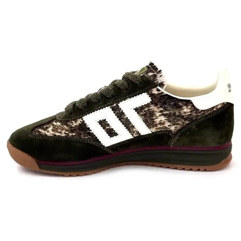 Baskets Back70 Jogger Fw 26 Daim & Poulin Kaki Beige & Cow Ivoire Chaussures