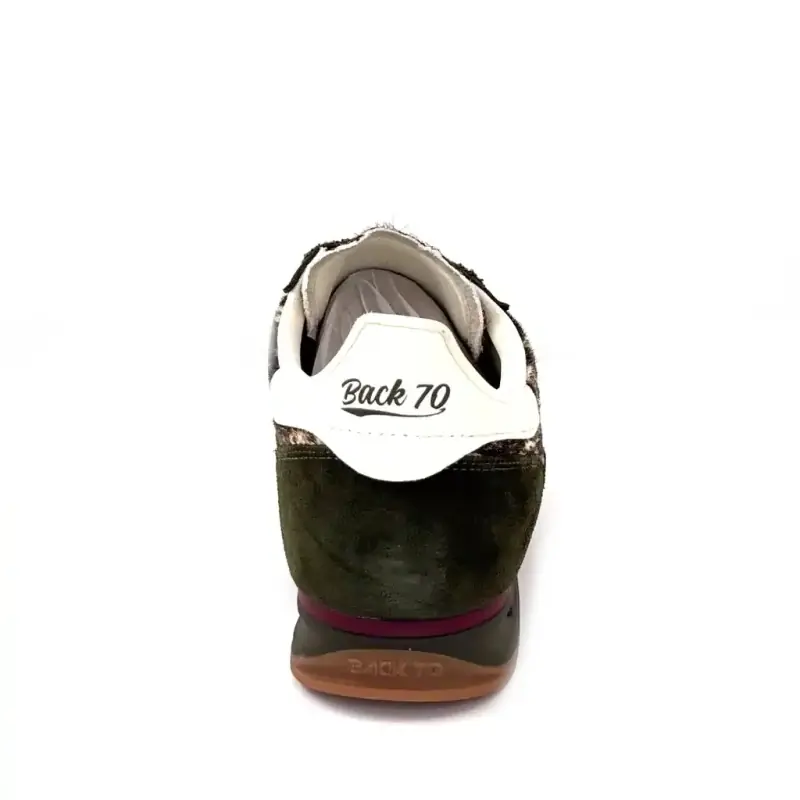 Baskets Back70 Jogger Fw 26 Daim & Poulin Kaki Beige & Cow Ivoire Chaussures