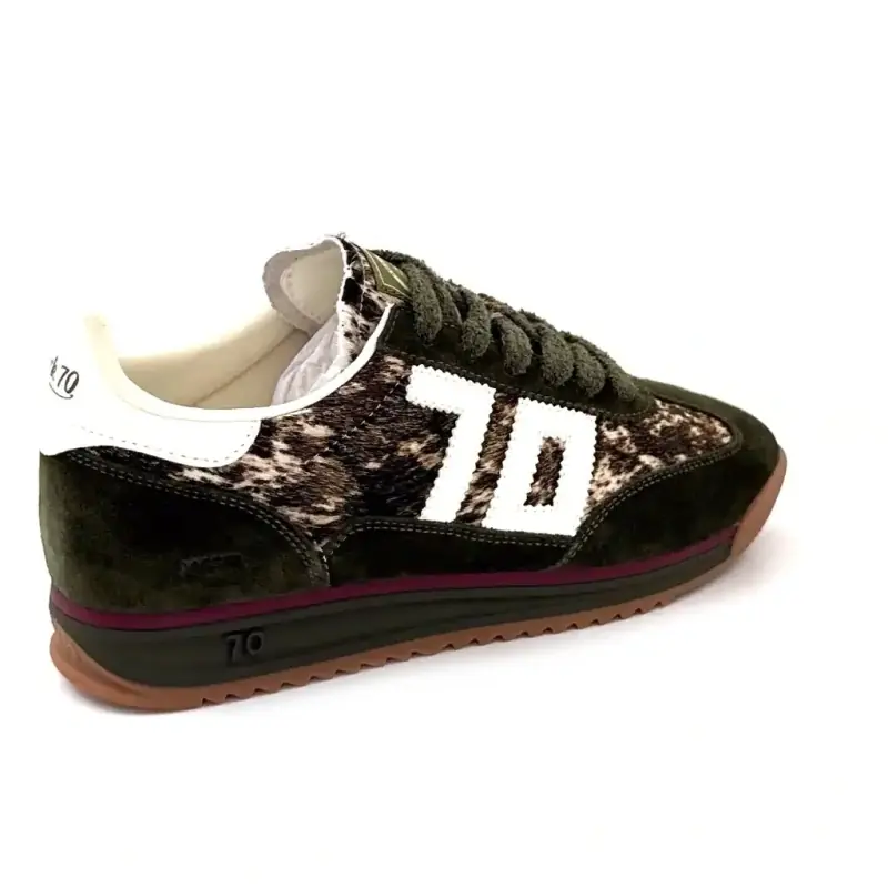 Baskets Back70 Jogger Fw 26 Daim & Poulin Kaki Beige & Cow Ivoire Chaussures