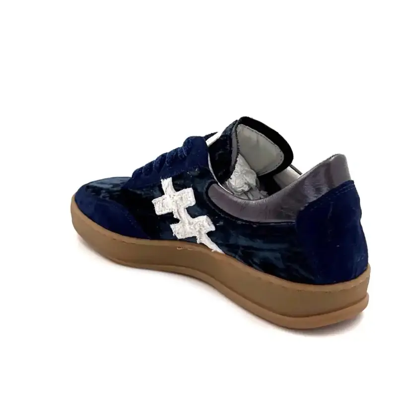 Baskets Another Trend A034 Daim & Velours Marine Ivoire Chaussures