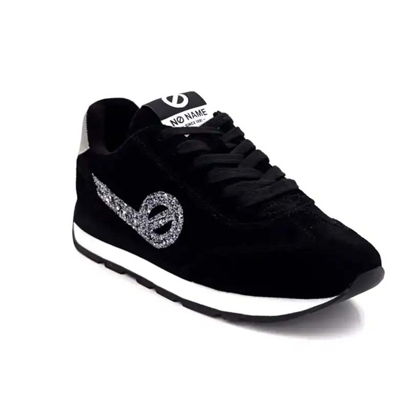 No Name City Run Jogger em camurça e glitter preto Ivoire Chaussures