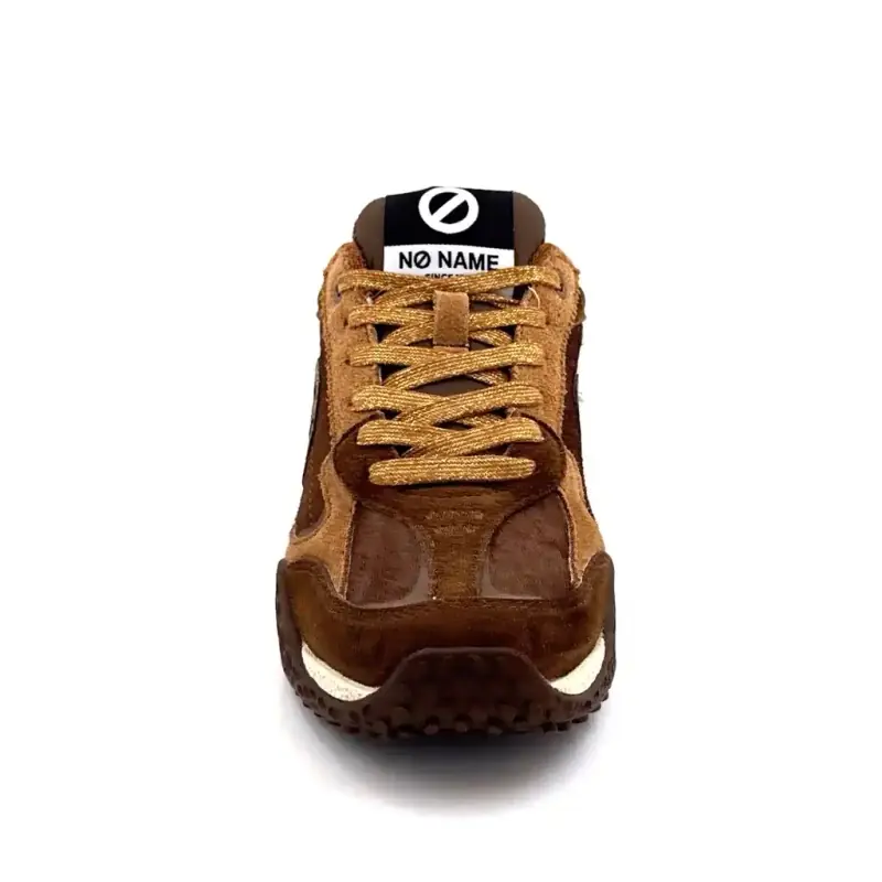 No Name Kate Sneakers Semsket skinn og ponnibrune sneakers Ivoire Chaussures