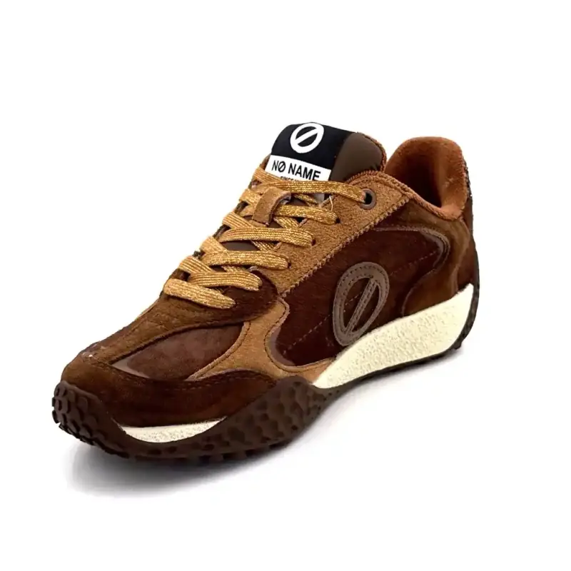 No Name Kate Sneakers Semsket skinn og ponnibrune sneakers Ivoire Chaussures