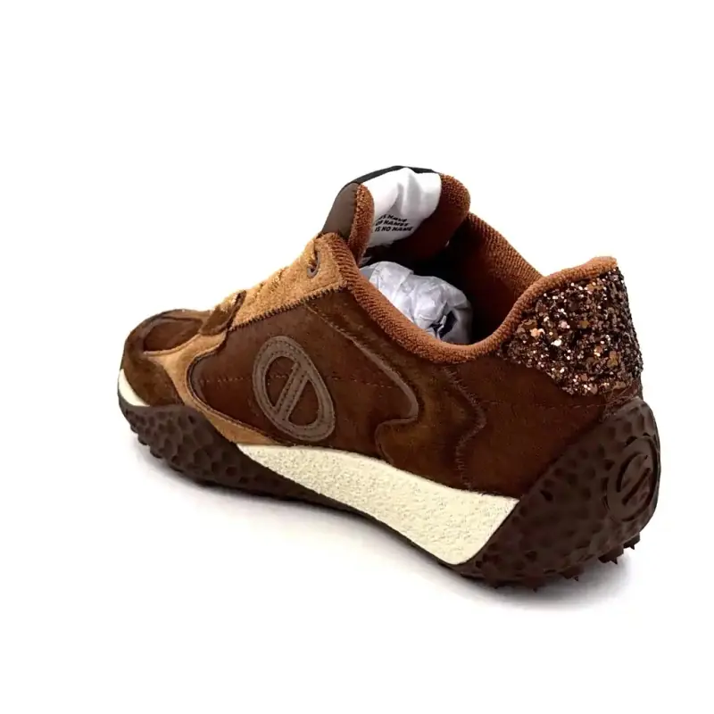 Baskets No Name Kate Sneaker Daim & Poulain Marron Ivoire Chaussures