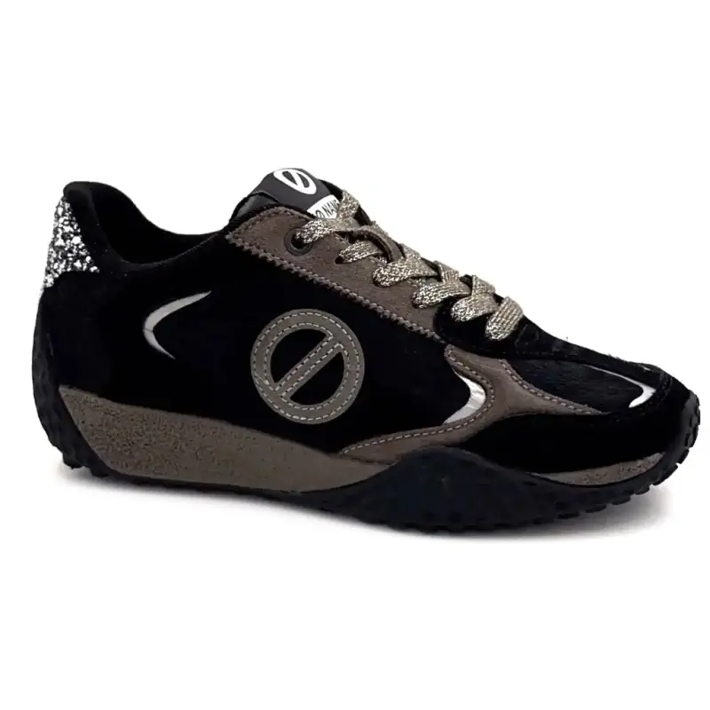 Baskets No Name Kate Sneaker Daim & Poulain Noir & Gris Ivoire Chaussures