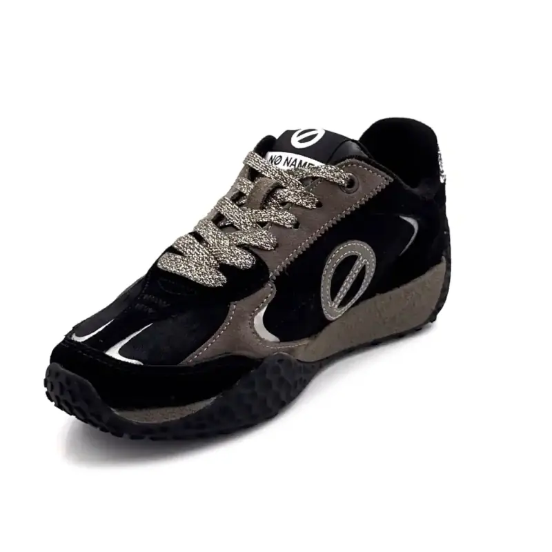 Baskets No Name Kate Sneaker Daim & Poulain Noir & Gris Ivoire Chaussures