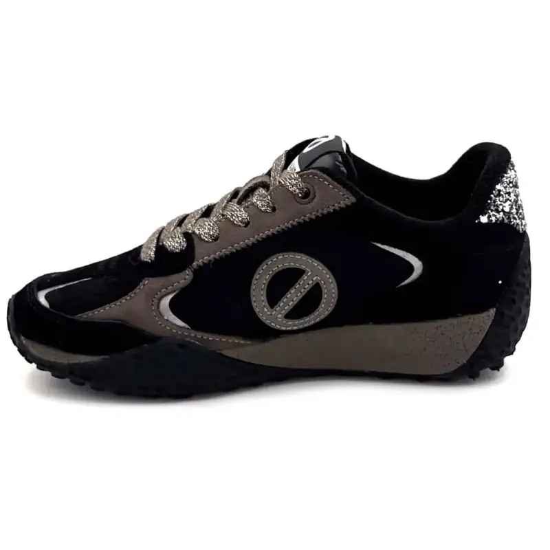 Baskets No Name Kate Sneaker Daim & Poulain Noir & Gris Ivoire Chaussures