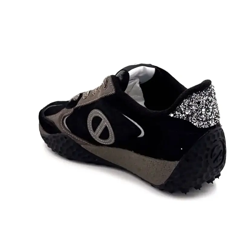 Zapatillas No Name Kate de ante y pony, negras y grises. Ivoire Chaussures