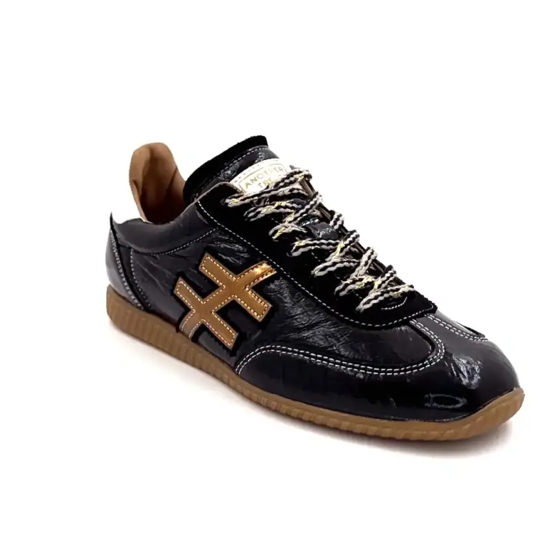 Another Trend A078 H26 Sorte Bronze Laklæder Sneakers Ivoire Chaussures