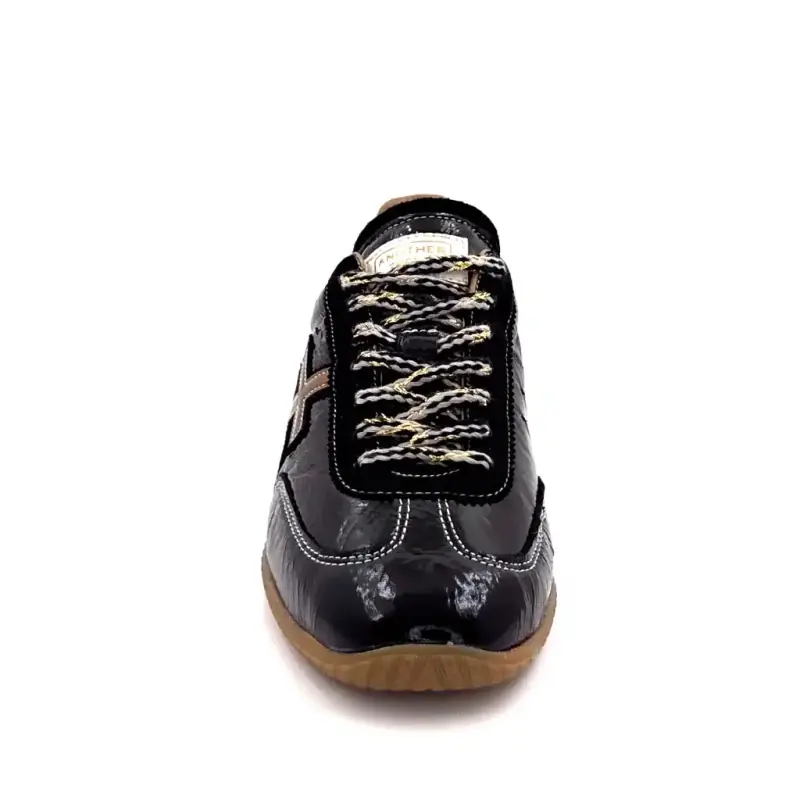 Another Trend A078 H26 Fekete Bronz Lakkbőr Tornacipő Ivoire Chaussures