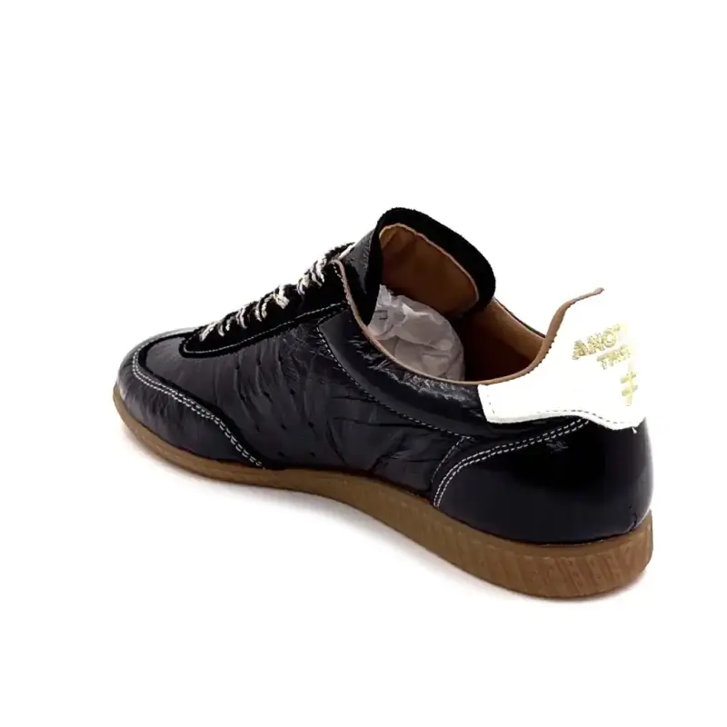 Another Trend A078 H26 Black Bronze Patent Leather Sneakers Ivoire Chaussures
