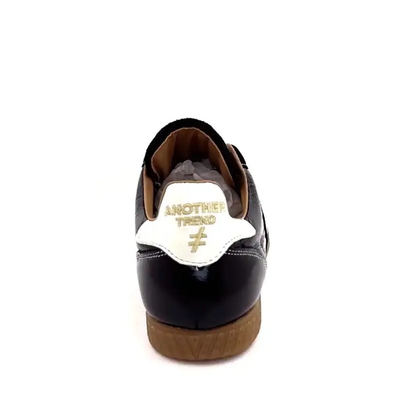Another Trend A078 H26 Black Bronze Patent Leather Sneakers Ivoire Chaussures