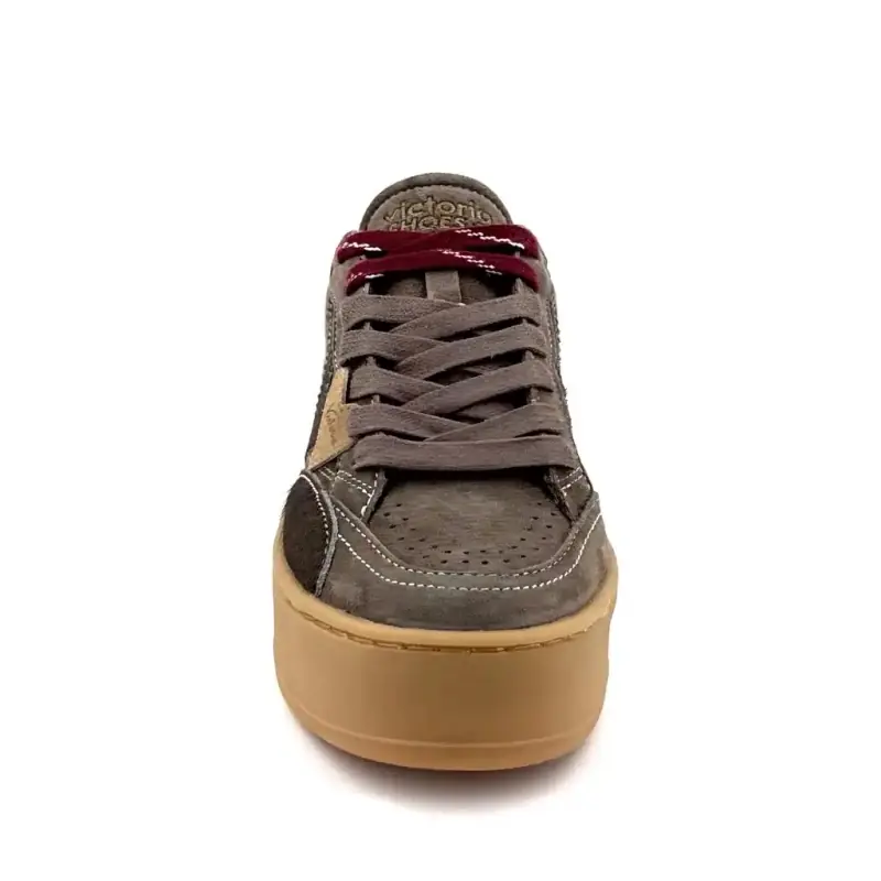 Baskets Victoria 126 5105 Daim & Poulin Kaki Ivoire Chaussures