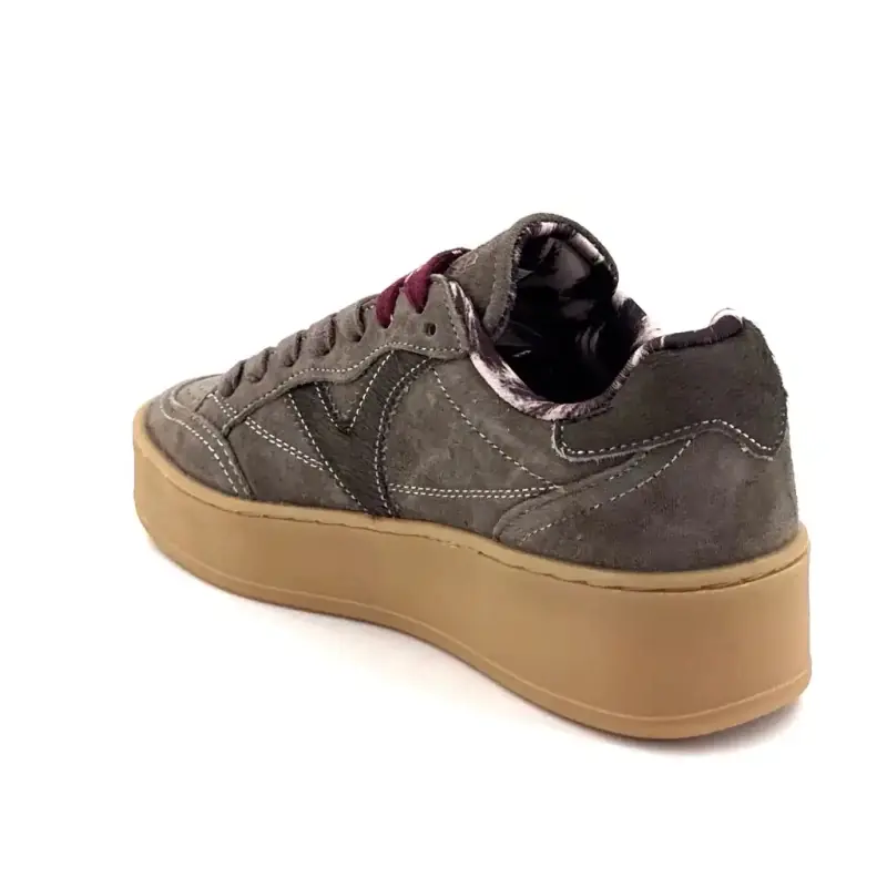 Baskets Victoria 126 5105 Daim & Poulin Kaki Ivoire Chaussures