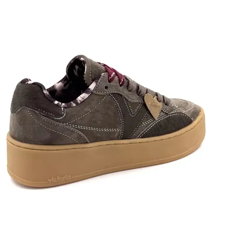 Victoria 126 5105 Suede & Poulin Khaki Sneakers Ivoire Chaussures