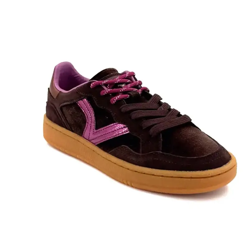 Zapatillas Victoria 880 6123 de ante y terciopelo, color marrón y morado. Ivoire Chaussures