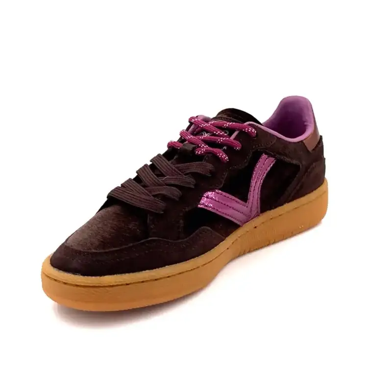 Teniși Victoria 880 6123 din piele întoarsă și catifea, maro și violet Ivoire Chaussures