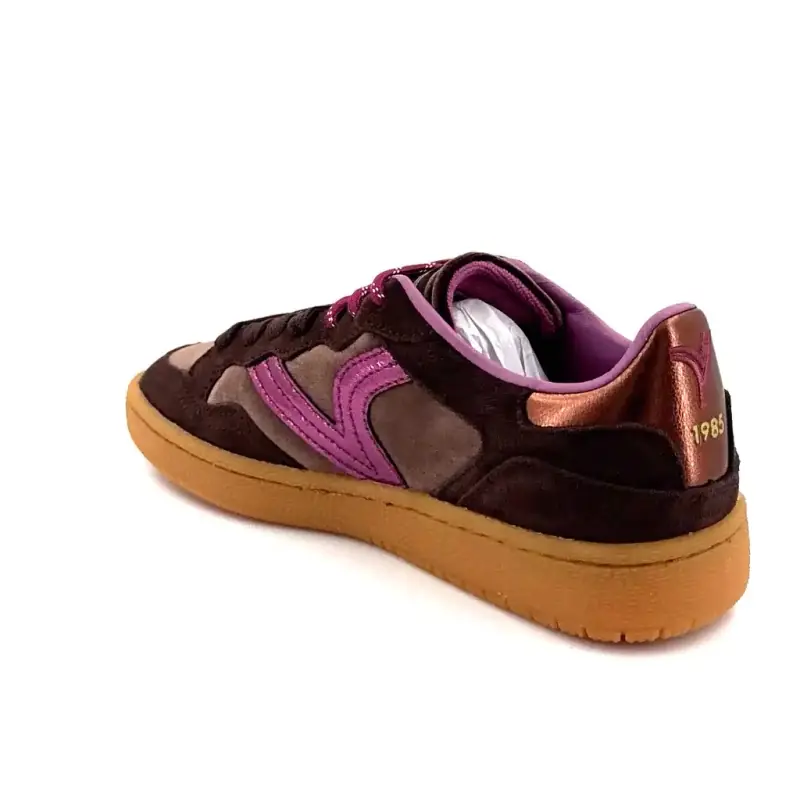 Zapatillas Victoria 880 6123 de ante y terciopelo, color marrón y morado. Ivoire Chaussures