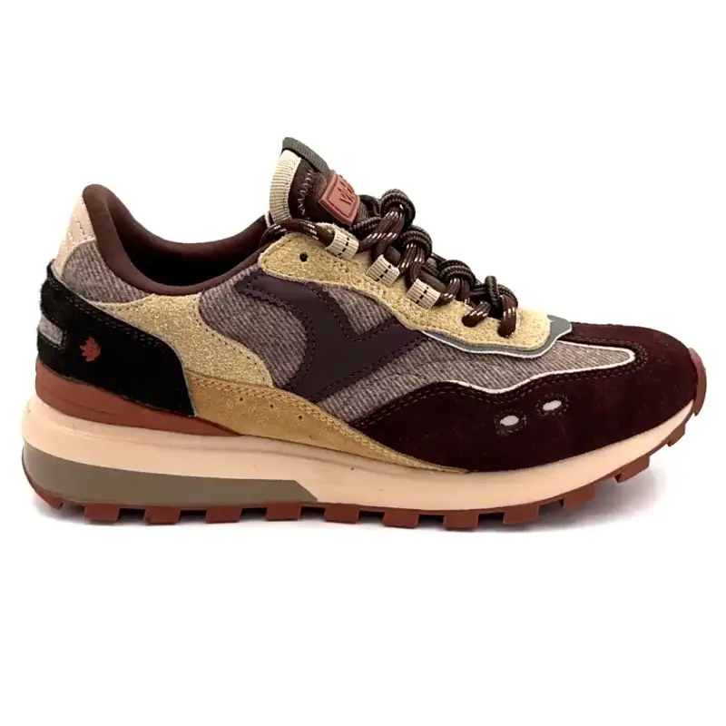 Victoria 115 6117 Zapatillas de ante y piel color caqui, marrón y beige 109,00&nbsp;€