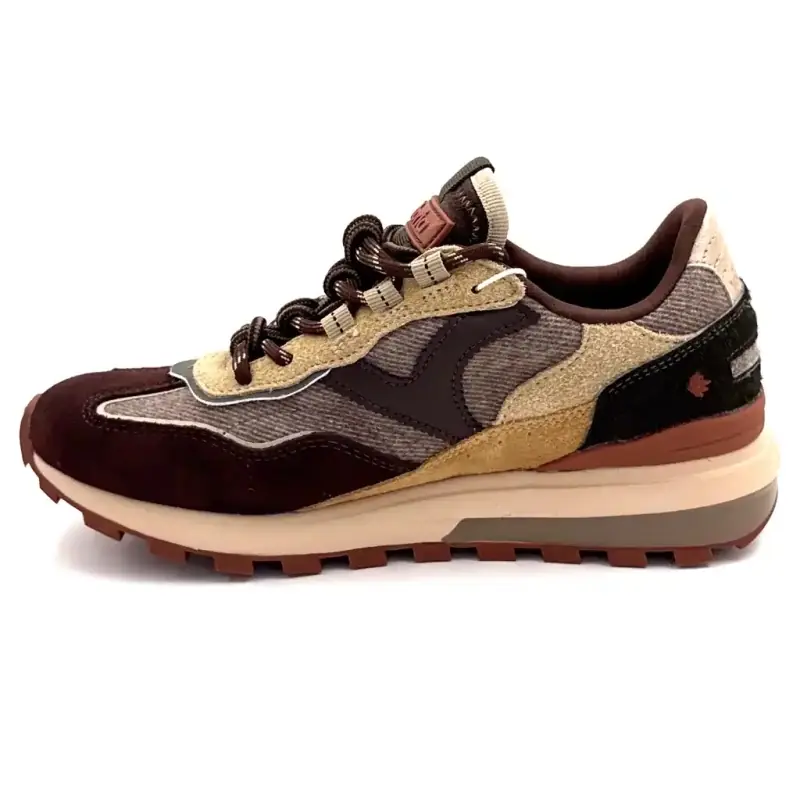 Victoria 115 6117 Mocka & Läder Khaki Brun & Beige Sneakers Ivoire Chaussures
